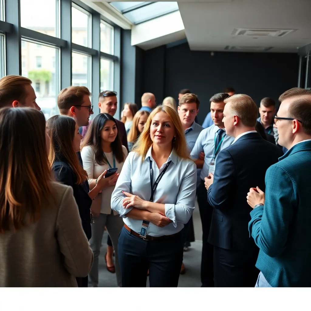 Diverse groep professionals in een netwerkbijeenkomst